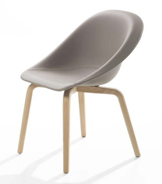 Hoop Side Chair / Wood Base / Upholstered Seat by Karim Rashid