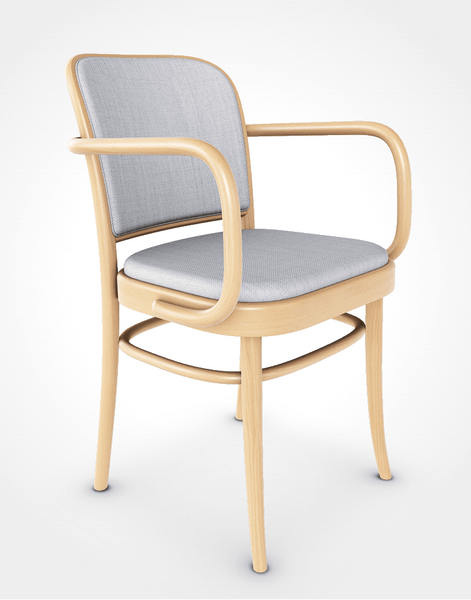 Josef Hoffmann B811 Bentwood Chair with Upholstered Sea