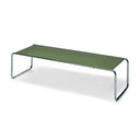 Marcel Breuer Large Laccio Table with a dark green top and a chrome-plated steel frame