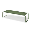 Marcel Breuer Large Laccio Table by CTS Olive green rectangular table with bent tubular steel frame