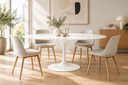 White round table on a white background