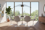 White round table on a white background