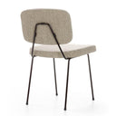 Back view of Pierre Paulin Moulin Side Chair by Artifort Light beige upholstered seat and backrest dark metal legs