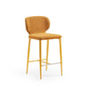 Yellow bar stool on a white background