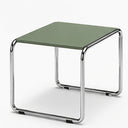 Marcel Breuer Small Laccio with olive lacquer tabletop and chrome frame, studio concept