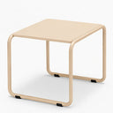 Marcel Breuer Small Laccio with cream lacquer tabletop and matching cream tubular frame, studio concept