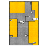 Dog Yellow Rectangular Carpet by Qeeboo - Bauhaus 2 Your House