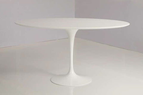 Eero Saarinen Tulip Table - Oval Dining 32" x 55" - Laminam Bianco Assoluto - Clearance - Bauhaus 2 Your House