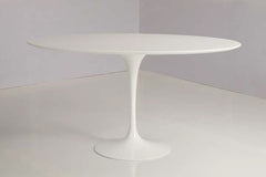 Eero Saarinen Tulip Table - Oval Dining 32" x 55" - Laminam Bianco Assoluto - Clearance - Bauhaus 2 Your House