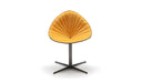 Fasem Fiorile Plisse BC dining chair, pleated golden upholstery and black cross base, neutral studio background