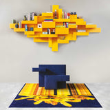 Glitch Yellow Rectangular Carpet by Qeeboo - Bauhaus 2 Your House