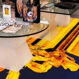Glitch Yellow Rectangular Carpet by Qeeboo - Bauhaus 2 Your House