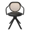 C 5501 GTV armchair with padded seat and woven cane backrest