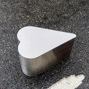 Heart SST Side Table - Brushed Stainless Steel by Oitoproducts - Bauhaus 2 Your House
