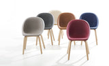 Hoop Side Chair / Wood Base / Upholstered Seat by Karim Rashid - Bauhaus 2 Your House