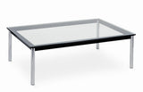 Le Corbusier LC 10 Rectangular 48" x 31" Glass Top Coffee Table - Bauhaus 2 Your House