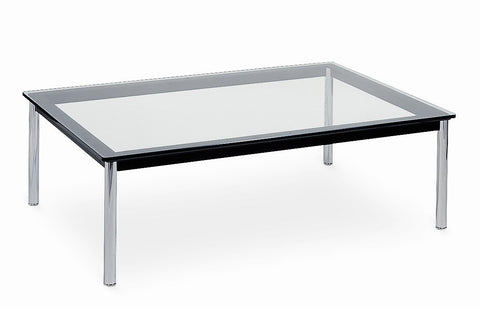 Le Corbusier LC 10 Rectangular 48" x 31" Glass Top Coffee Table - Bauhaus 2 Your House
