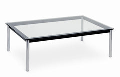 Le Corbusier LC 10 Rectangular 48" x 31" Glass Top Coffee Table - Bauhaus 2 Your House