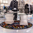 Let's Dance Human Traces Dark Round Carpet by Qeeboo - Bauhaus 2 Your House