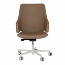 Italia IT7 by Luxy, taupe upholstered medium-back office swivel chair, front view