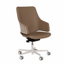 Italia IT7 Steel Management Chair by Luxy in taupe upholstery, front three-quarter view