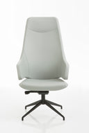 Italia IT5 Steel Executive Chair by Luxy, high upholstered backrest and four-star aluminum base, front view