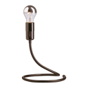 Small lamp with a flexible brown cord on a white background