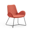 Midj Dalia AP M TS sled base lounge chair, red fabric, isolated on white