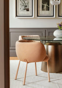 High-resolution rear view of Midj Mys P M TS upholstered peach dining armchair