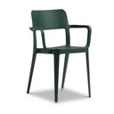Nene P PP Armchair by Midj Dark green plastic armchair with a solid back seat and armrests