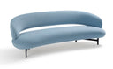 Muse three-seat sofa by Artifort in blue upholstery, angled front view