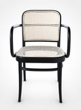 No 811 Bentwood Armchair by Ton - Black Stained Beech-Cane Seat/Cane Back - Bauhaus 2 Your House