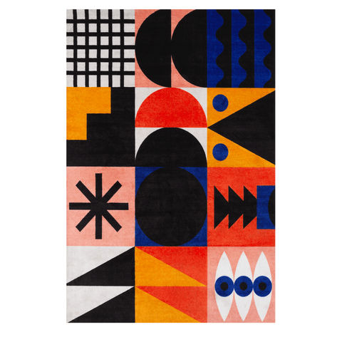 Oggian Composition 001 Rectangular Carpet by Qeeboo - Bauhaus 2 Your House