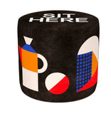 Oggian Sit Here Black Pouf by Qeeboo - Bauhaus 2 Your House