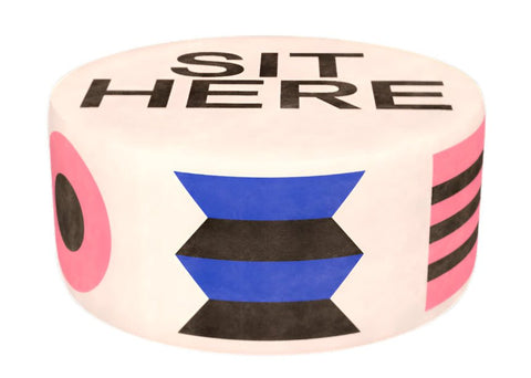 Oggian Sit Here White L Pouf by Qeeboo - Bauhaus 2 Your House
