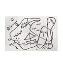 Qeeboo Whispering Waves rectangular small carpet by Shantell Martin, official neutral catalog photo