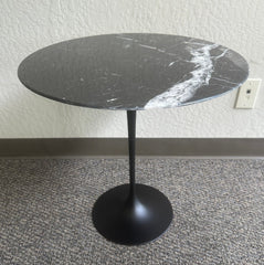 Saarinen Tulip Side Table - Round 20 Inch - Black Marquina Marble - Clearance - Bauhaus 2 Your House