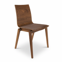 Ton Stockholm Side Chair in natural wood with a curved backrest and tapered legs angled view