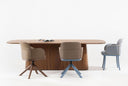 Suavida Cross Base Armchairs by Ton around modern dining table