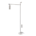 Modern floor lamp with adjustable arm on a white background