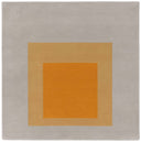Preparedness rug by Josef Albers, orange squares on neutral field