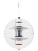 VP Globe Pendant 16" Brushed Aluminum/Orange by Verner Panton - Bauhaus 2 Your House