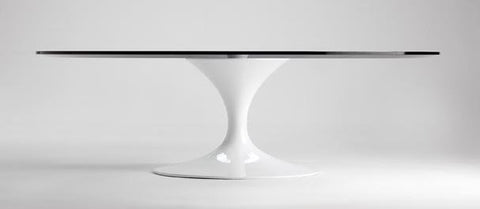 Eero Saarinen Vassar College Tulip Table - Round Coffee Height Glass Top - Bauhaus 2 Your House