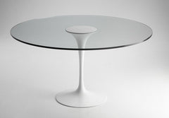 Eero Saarinen Vassar College Tulip Table - Round Dining 48 Inch Glass Top - Bauhaus 2 Your House