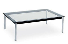 Le Corbusier LC 10 Rectangular 48" x 31" Glass Top Coffee Table - Bauhaus 2 Your House