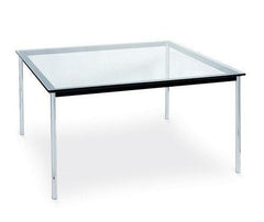 Le Corbusier LC10 Rectangular 48" x 31" Glass Top Dining Table - Bauhaus 2 Your House