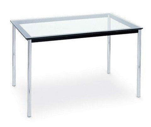 Le Corbusier LC10 Rectangular 71" x 36" Glass Top Dining Table - Bauhaus 2 Your House