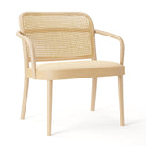 No. 811 Bentwood Lounge Armchair by Ton - Upholstered Seat / Cane Back - Bauhaus 2 Your House