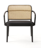 No. 811 Bentwood Lounge Armchair by Ton - Upholstered Seat / Cane Back - Bauhaus 2 Your House